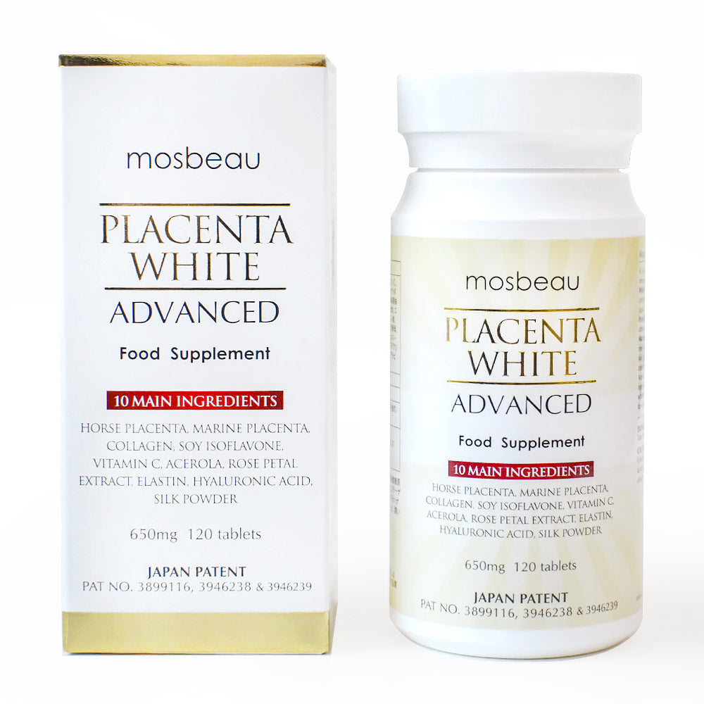 2x Mosbeau Placenta White Advanced Supplement - 120 Tablets Each, Whitening & Anti-Aging